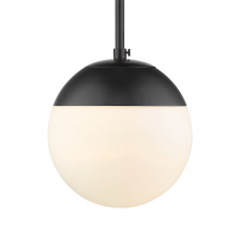 Golden 3218-S BLK-BLK - Golden Lighting Dixon 1-light Pendant in Matte Black and Opal Glass